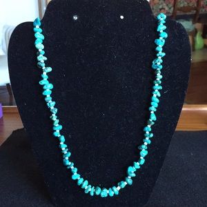 Turquoise, White Coral & Sterling Silver Necklace